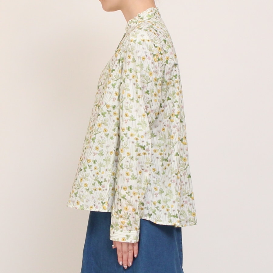 【再値下げ】【YELLOWのみラスト1点】LIBERTYスタンドフリルAラインシャツ