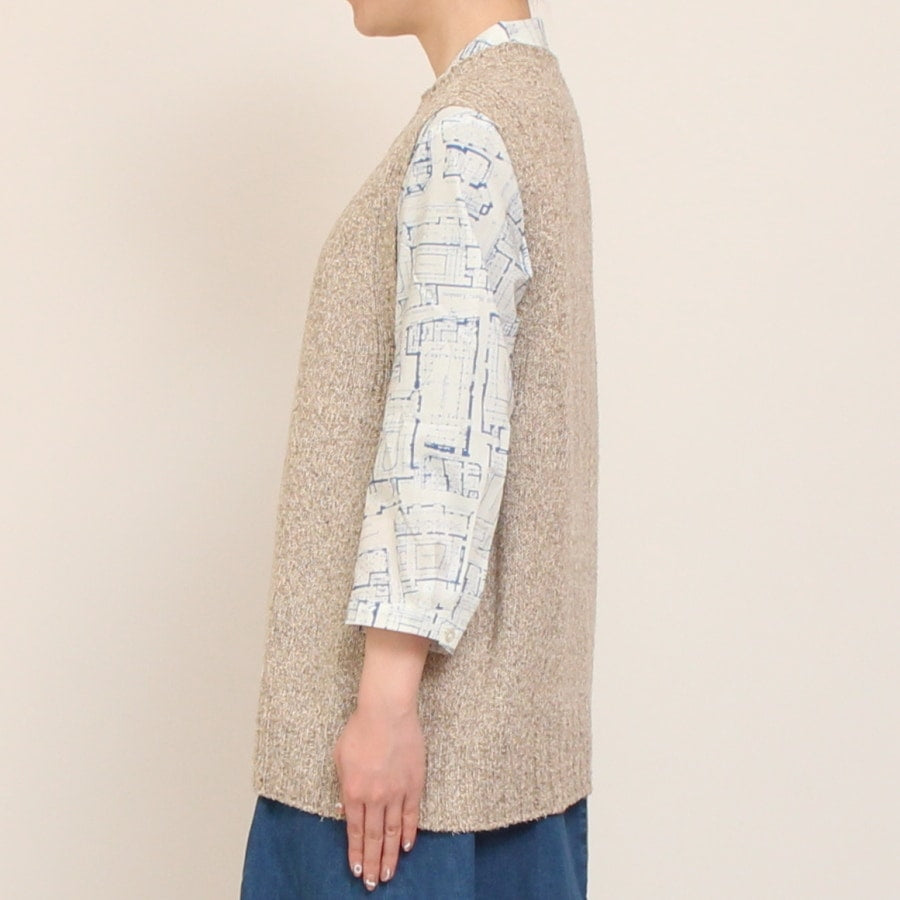OTA KNITコットンリネンシルクネップベスト