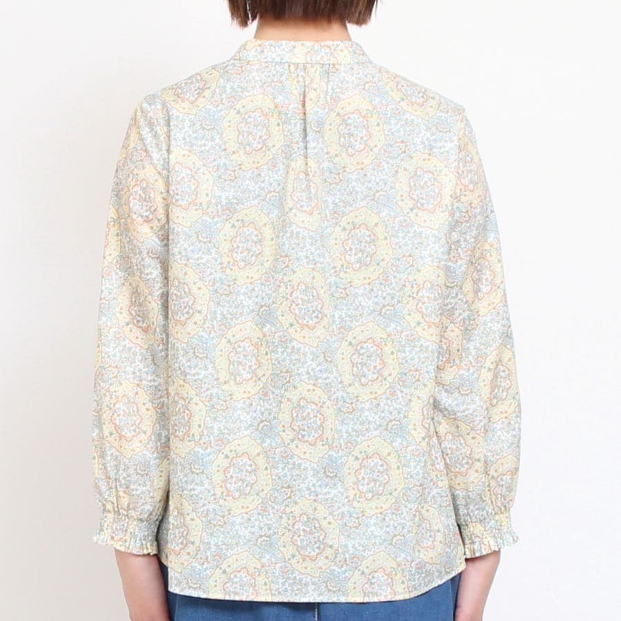 【IVORY・YELLOW ラスト1点ずつ】HOKKOH LIBERTY ミニカラー袖シャーリングSH2505