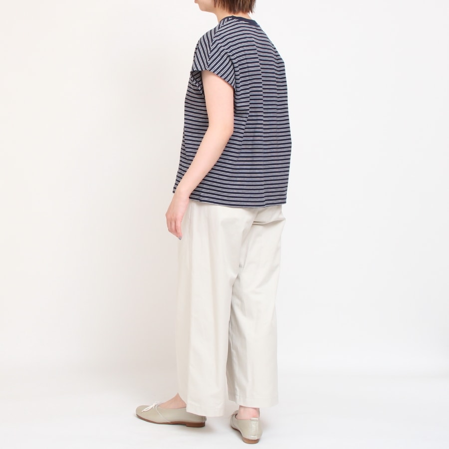 【20%OFF】【NAVYのみ ラスト１点】DANTONボーダーフレンチスリーブTシャツ