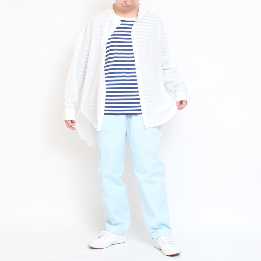 【30％OFF】【BLUEのみ ラスト1点】NARUふんわりローンスミスシャツ