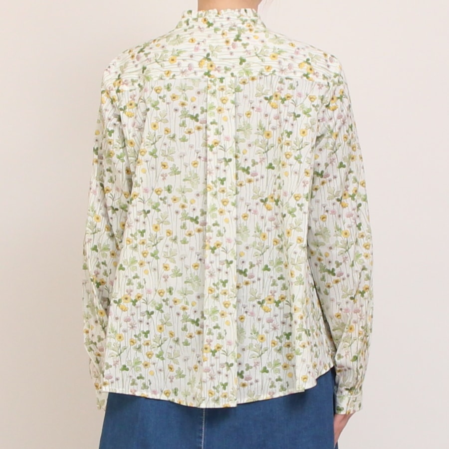 【再値下げ】【YELLOWのみラスト1点】LIBERTYスタンドフリルAラインシャツ