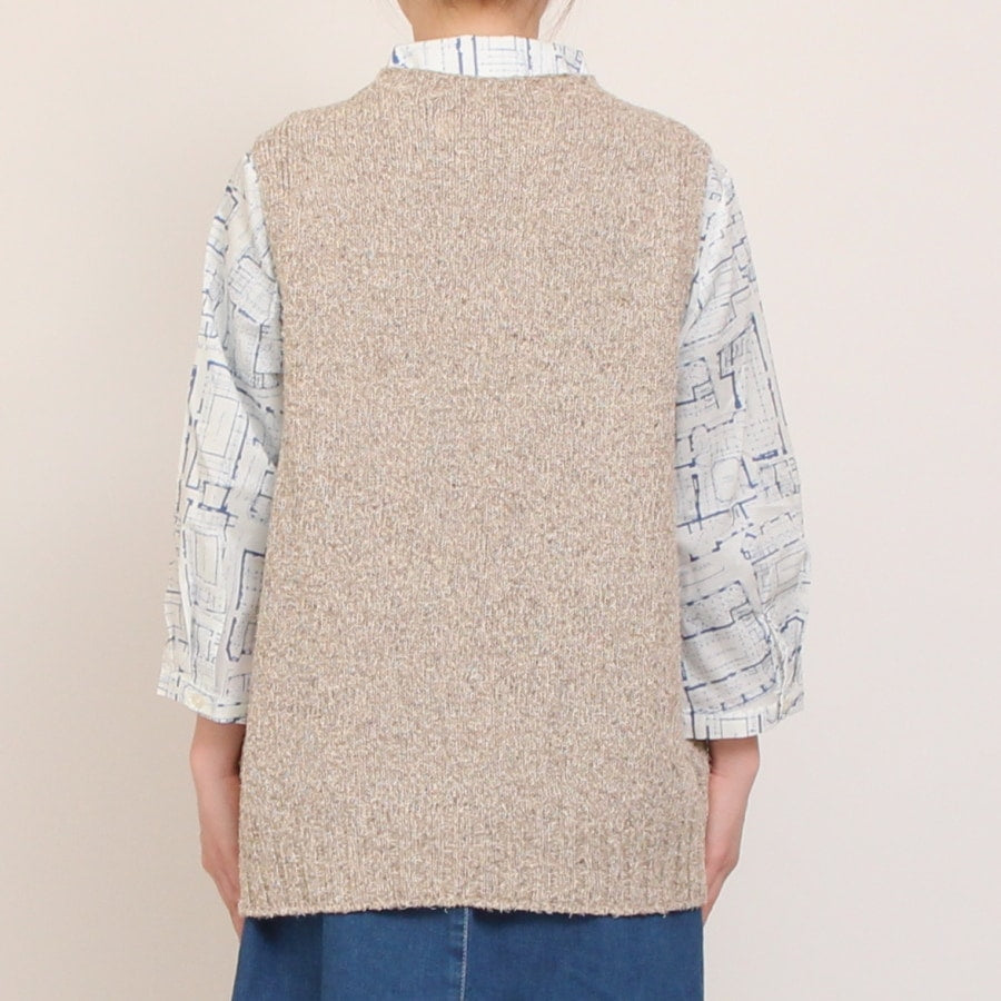 OTA KNITコットンリネンシルクネップベスト
