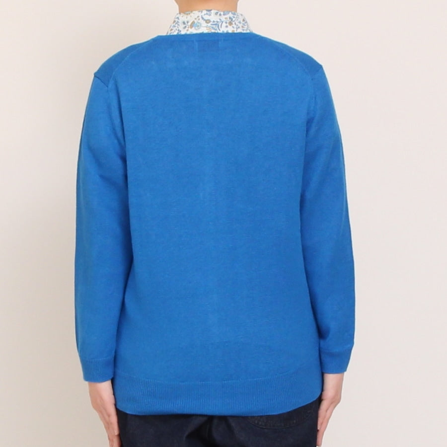 【BLACKのみ残り僅か】mao made UVカットリネン クルーネックカーディガン25
