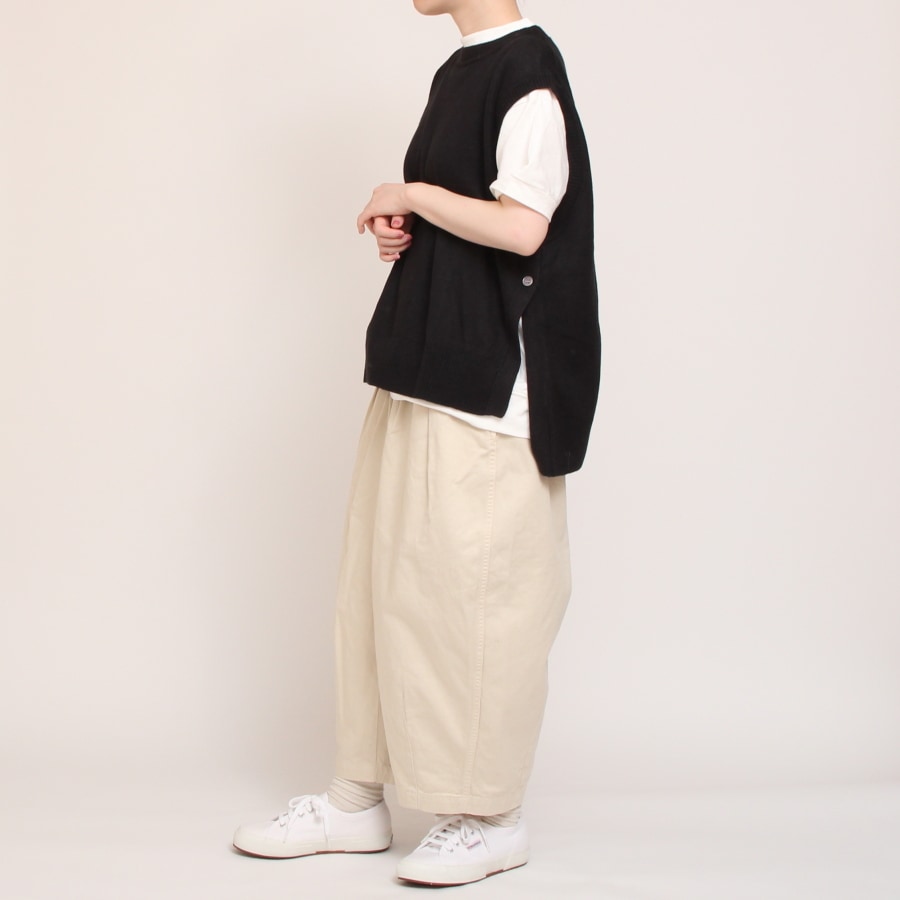 【50%OFF】【IVORY・MINTのみ 残り僅か】mao made UVカットリネン サイド釦ベスト
