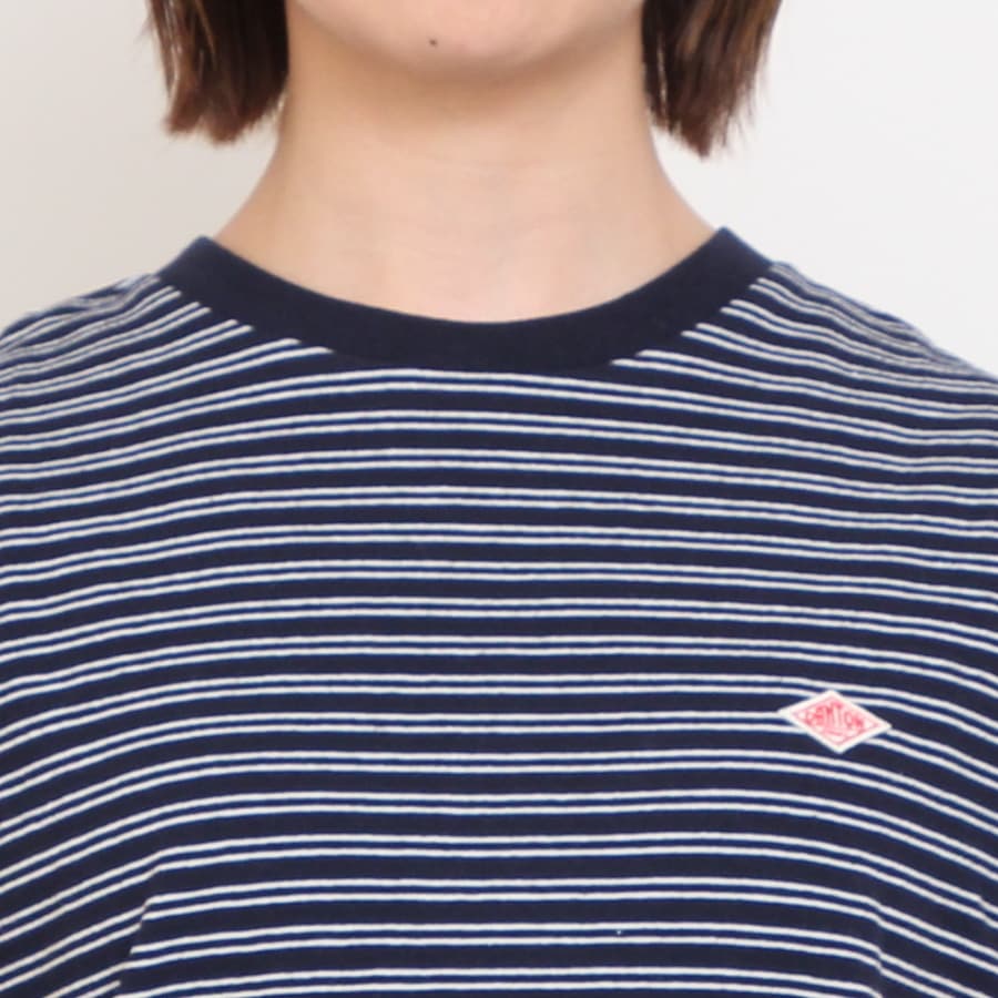 【20%OFF】【NAVYのみ ラスト１点】DANTONボーダーフレンチスリーブTシャツ