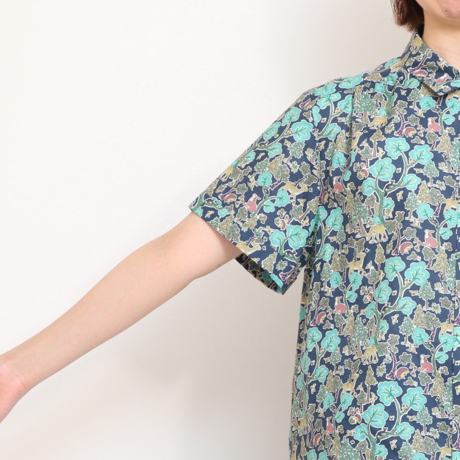 【20％OFF】【WHITEのみ ラスト1点】HOKKOH LIBERTY 比翼ギャザーシャツ(2506)