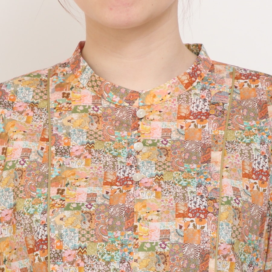 【30％OFF】【BLUEのみ 残り僅か】LIBERTY長袖パイピング使いワンピース(2502)