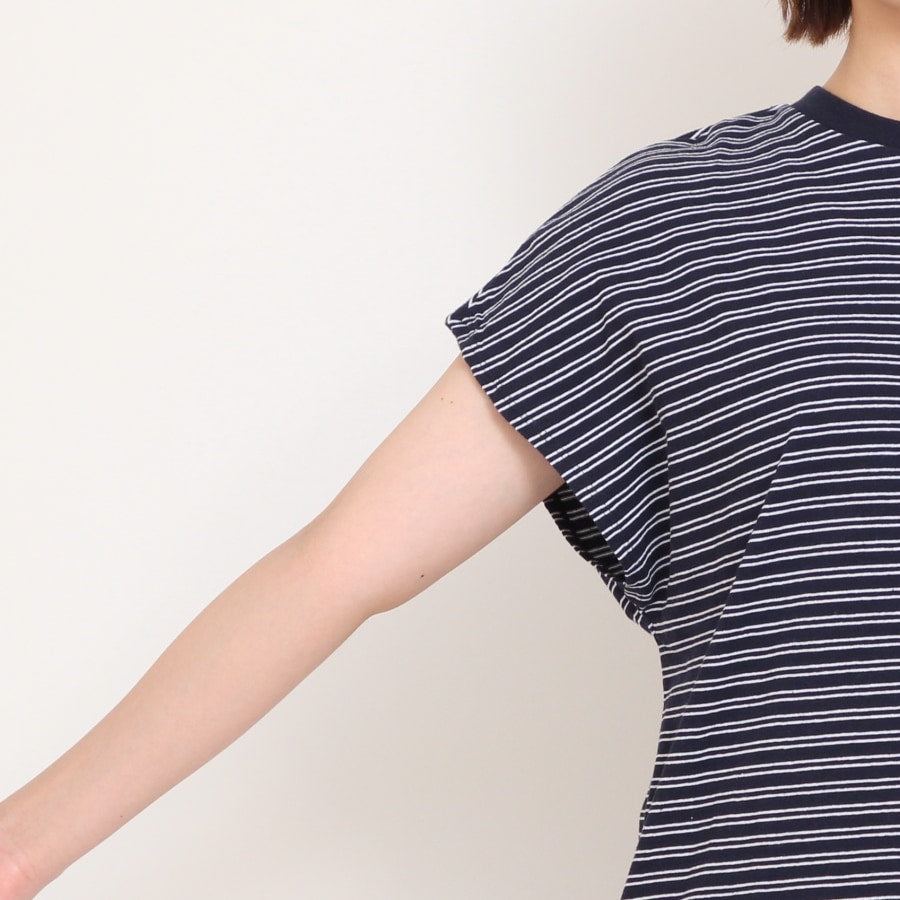 【20%OFF】【NAVYのみ ラスト１点】DANTONボーダーフレンチスリーブTシャツ