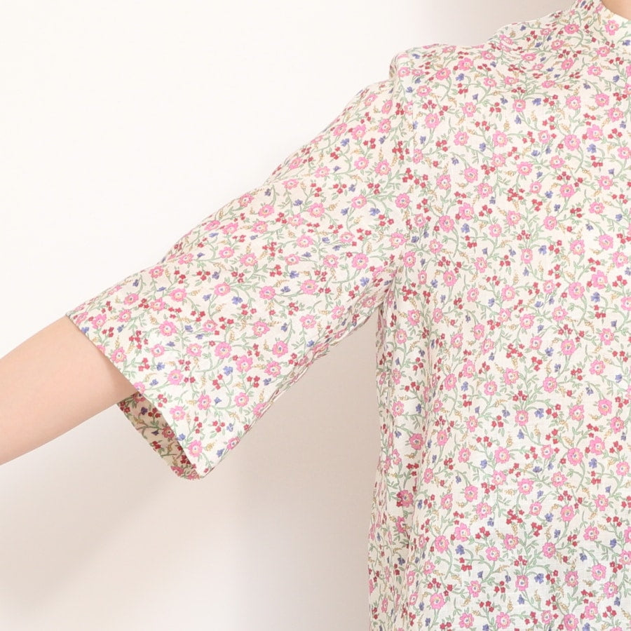 【再値下げ】【PINKのみ ラスト１点】フランダースリネンLIBERTY フロントフリルシャツ(2506)