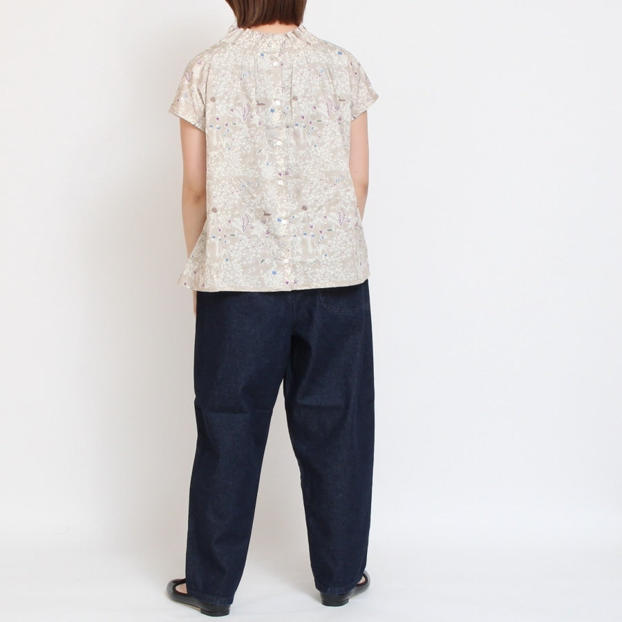 【20%OFF】【NAVYラスト1点】LIBERTY 2WAYシャーリングフレンチブラウス2507