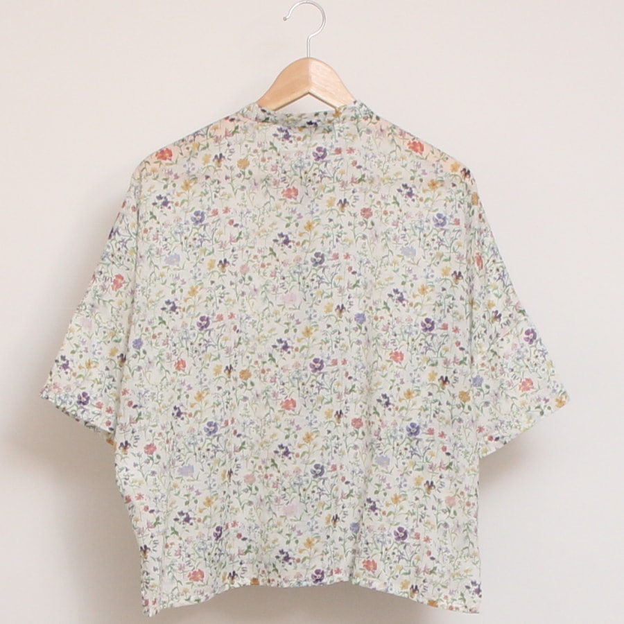 【NAVYラスト1点】【本店限定商品】シルフローンLIBERTY スタンドカラードルマンシャツ2507