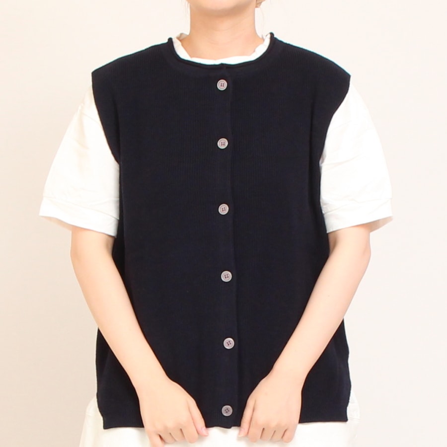 【30％OFF】【IVORYラスト1点】Mao medeソフトコットン2WAYベスト2508