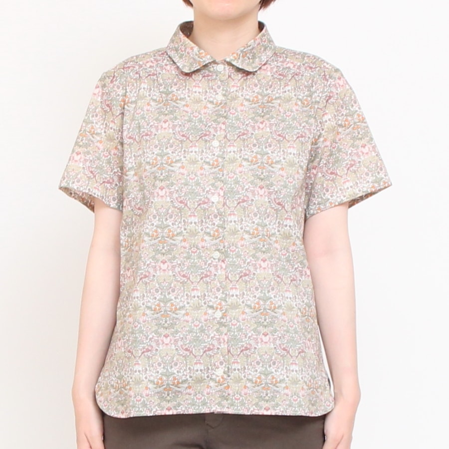 【20%OFF】【サイズ２のみ ラスト１点ずつ】リバティ半袖レギュラーシャツ(2408)