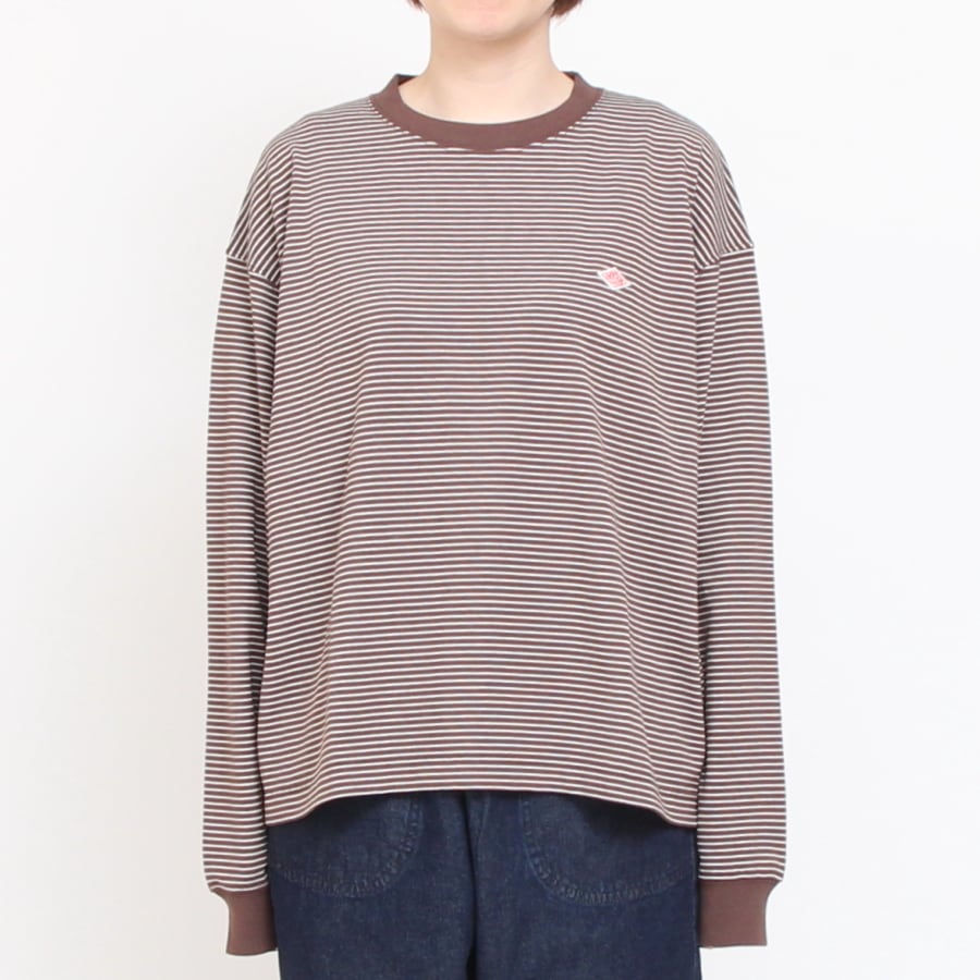 【IVORYラスト1点】DANTONボーダークルーネック長袖Tシャツ24