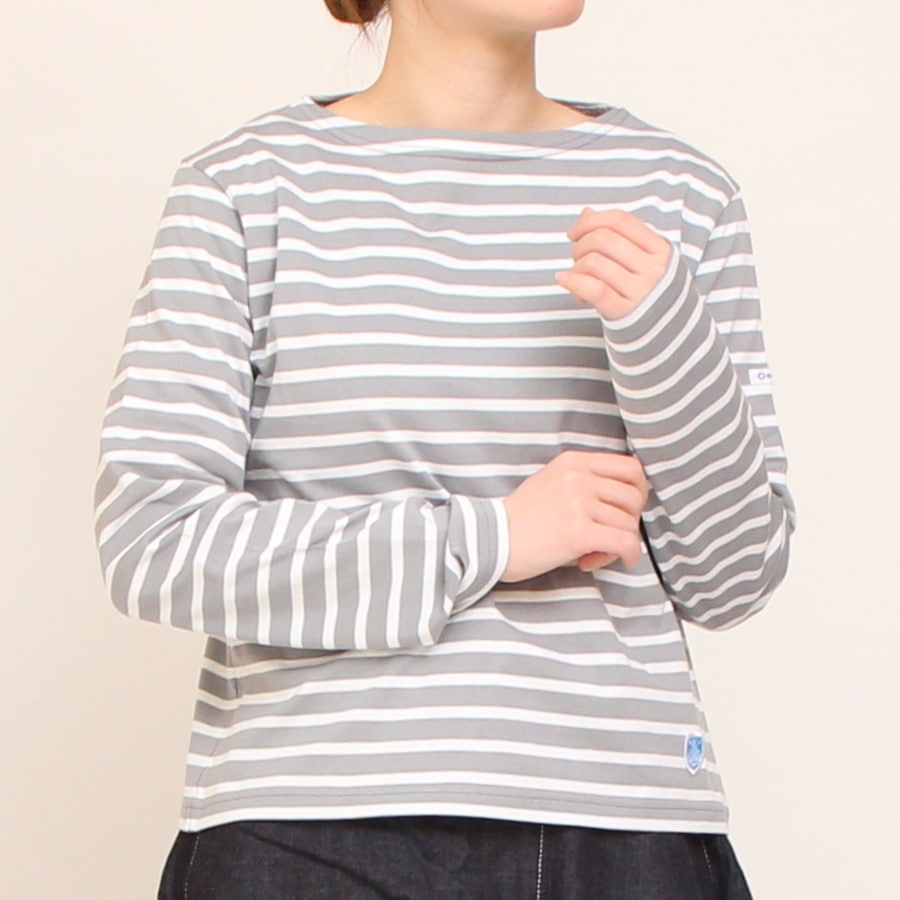 【GRAYのみ ラスト1点】ORCIVALボーダー長袖Tシャツ