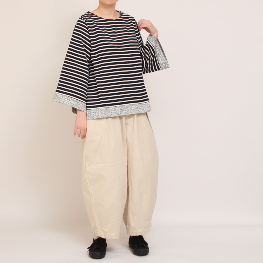 【30％OFF】【WHITE・NAVYのみ 残り僅か】LIBERTYボーダーMIXプルオーバー