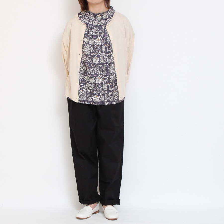 【20%OFF】【NAVYラスト1点】LIBERTY 2WAYシャーリングフレンチブラウス2507