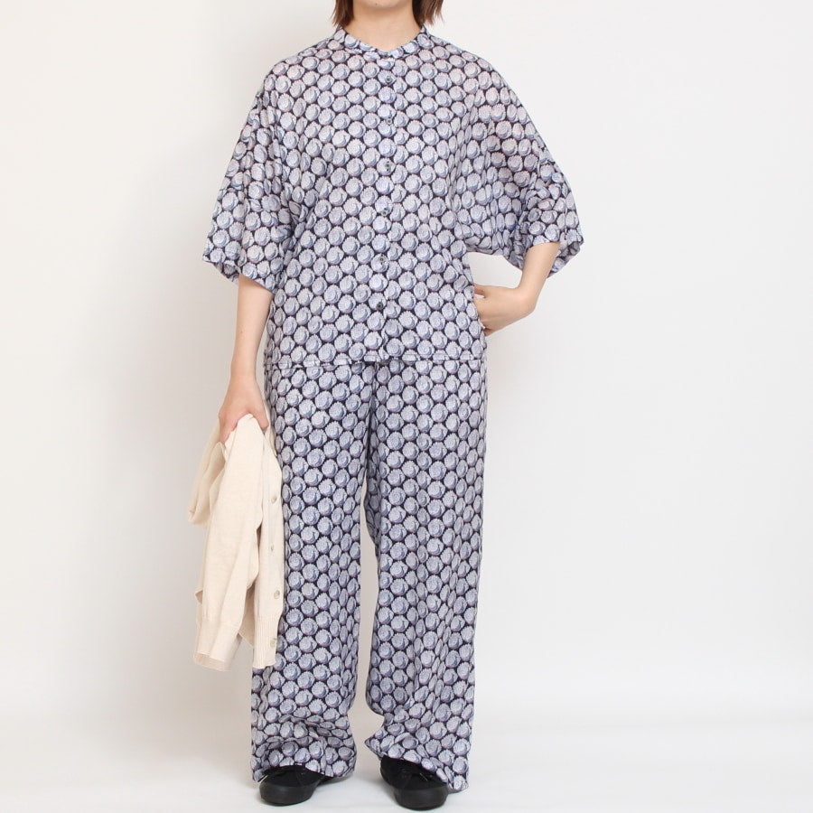 【NAVYラスト1点】【本店限定商品】シルフローンLIBERTY スタンドカラードルマンシャツ2507