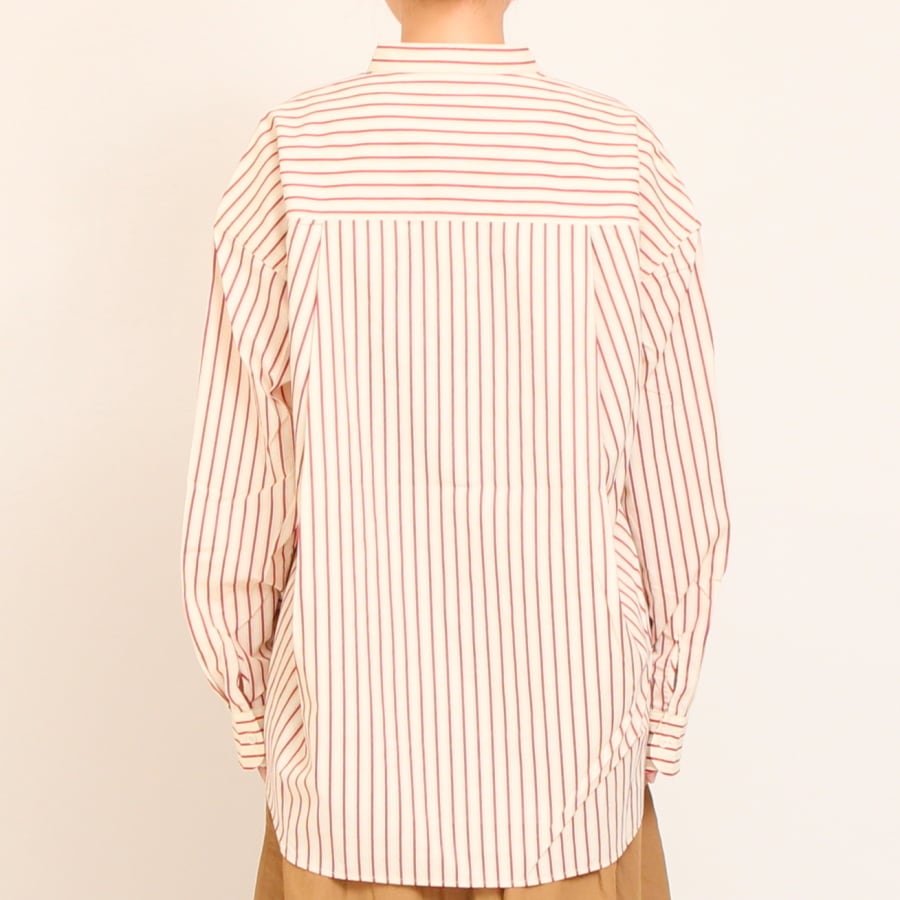 【20％OFF】【RED・BLACKラスト１点ずつ】Pont de Chalons バンドカラー刺繍釦シャツ