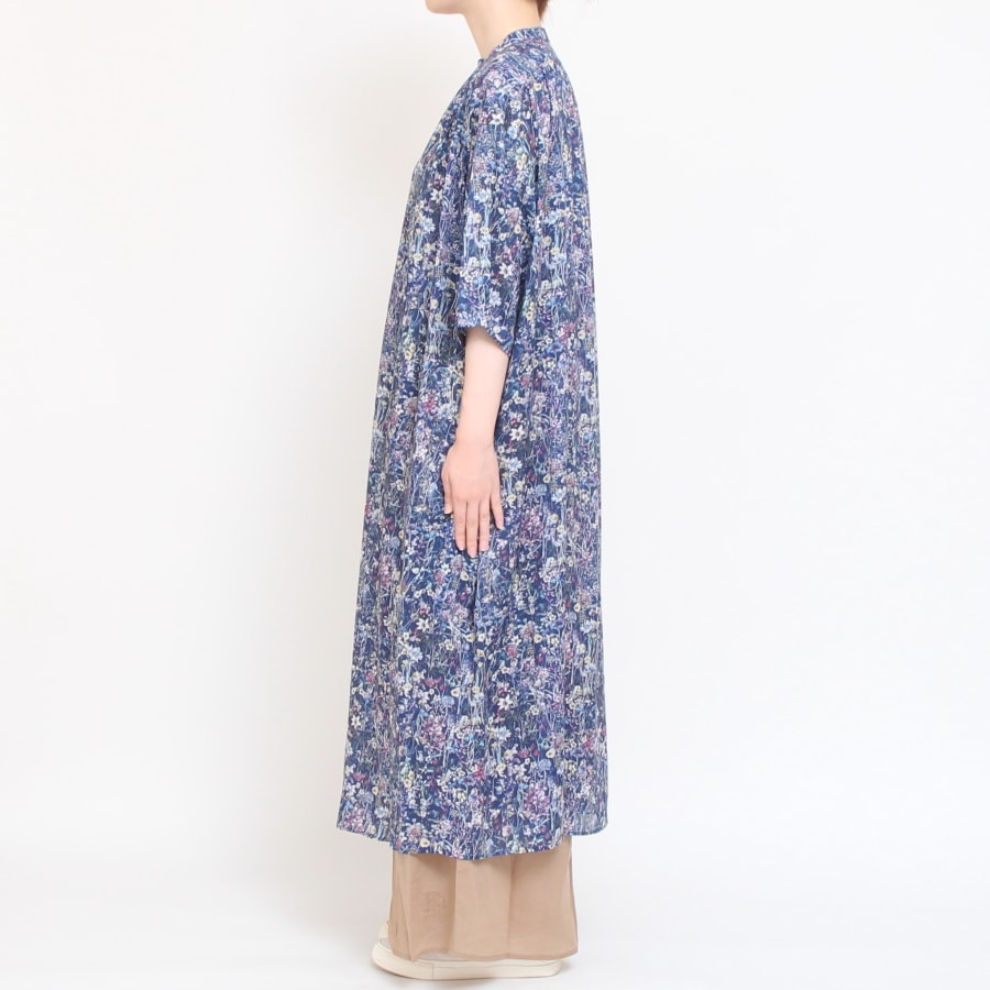 【CHARCOAL GRAYのみ ラスト１点】【本店限定商品】シルフローンLIBERTYショルダーギャザーワンピース(2407)