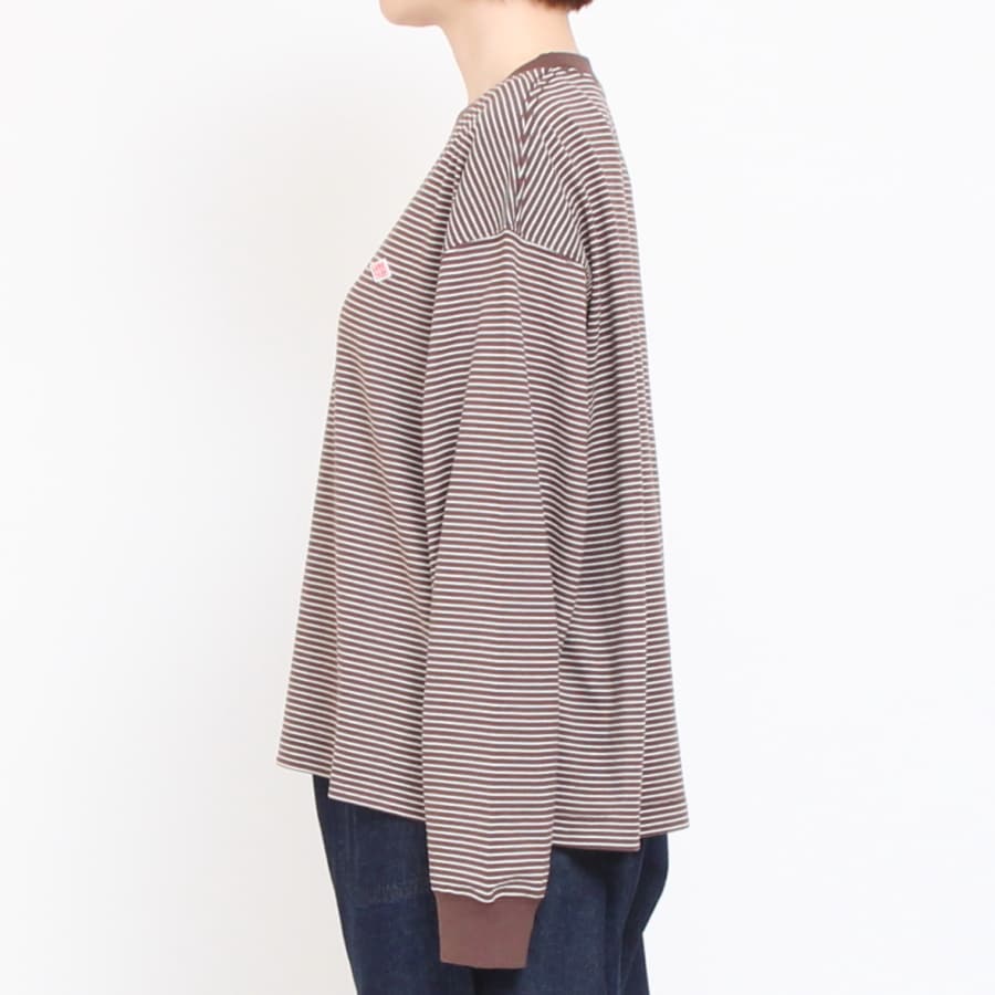 【IVORYラスト1点】DANTONボーダークルーネック長袖Tシャツ24
