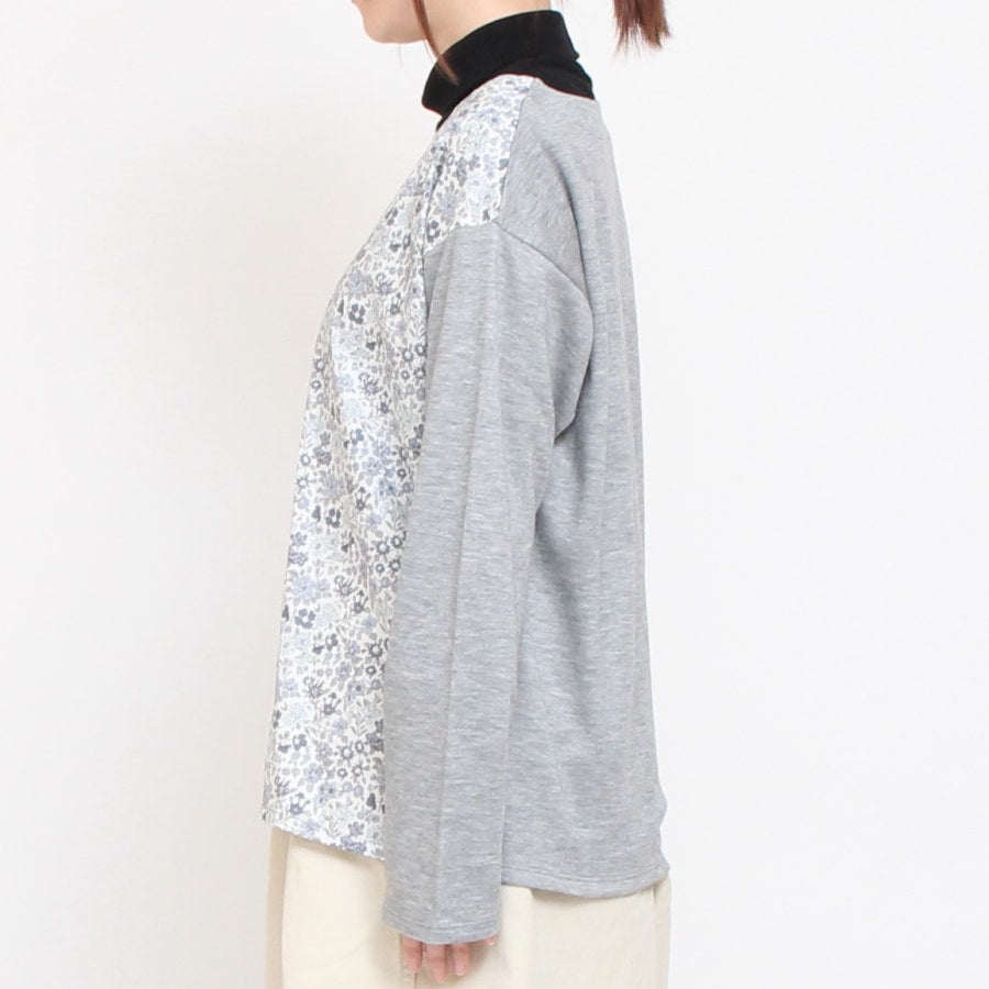【20％OFF】【BEIGE・GRAYのみ ラスト1点ずつ】LIBERTY MIXボートネックプルオーバー67042