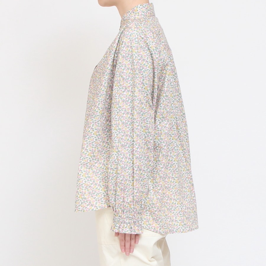 【再値下げ】【YELLOWラスト1点】LIBERTY丸襟シャーリング袖ブラウス2502