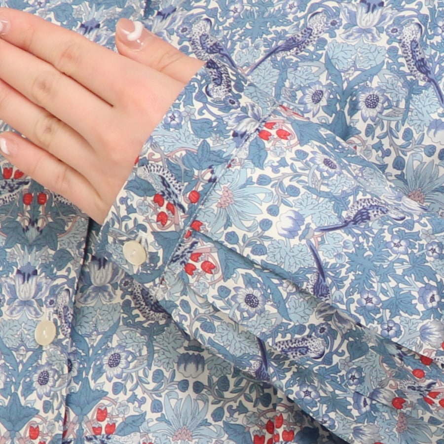 【再値下げ】【YELLOWのみラスト1点】LIBERTYスタンドフリルAラインシャツ