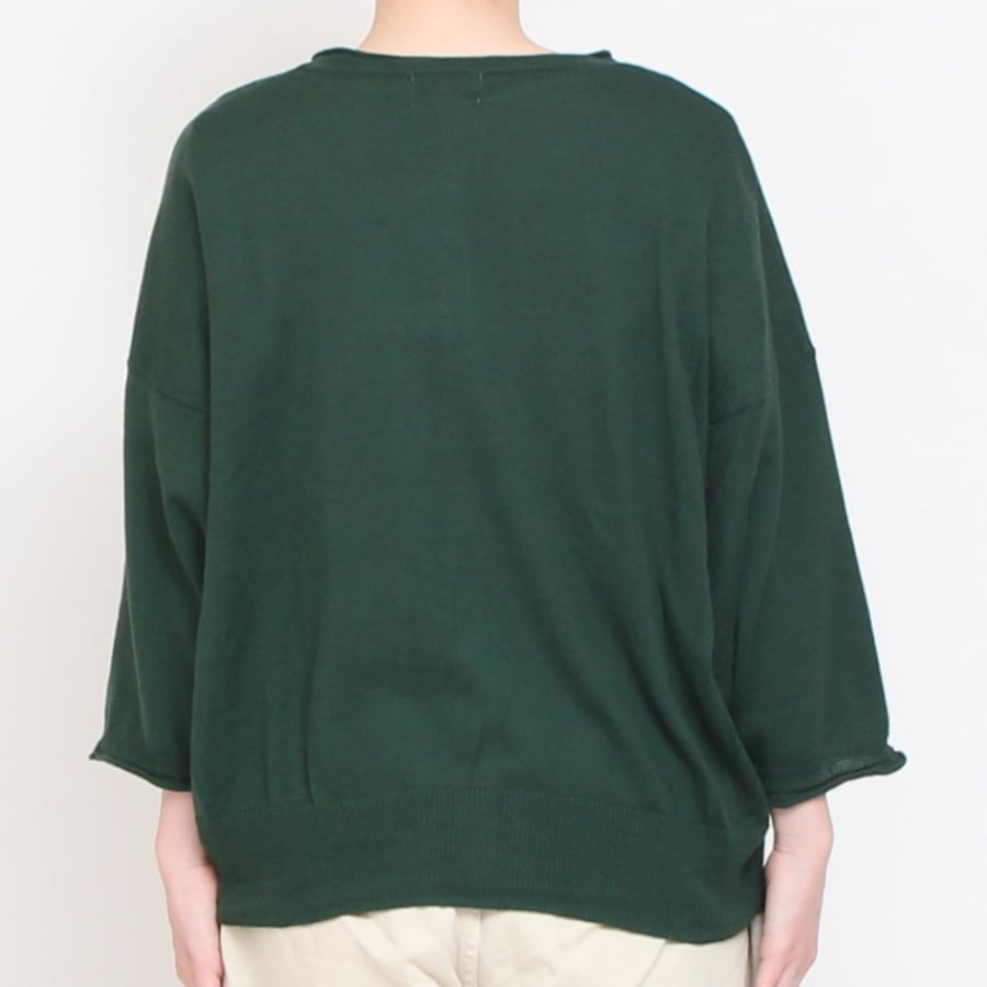 【IVORY WINEのみ　残り僅か】mao madeピマコットン7分袖カーディガン(2407)