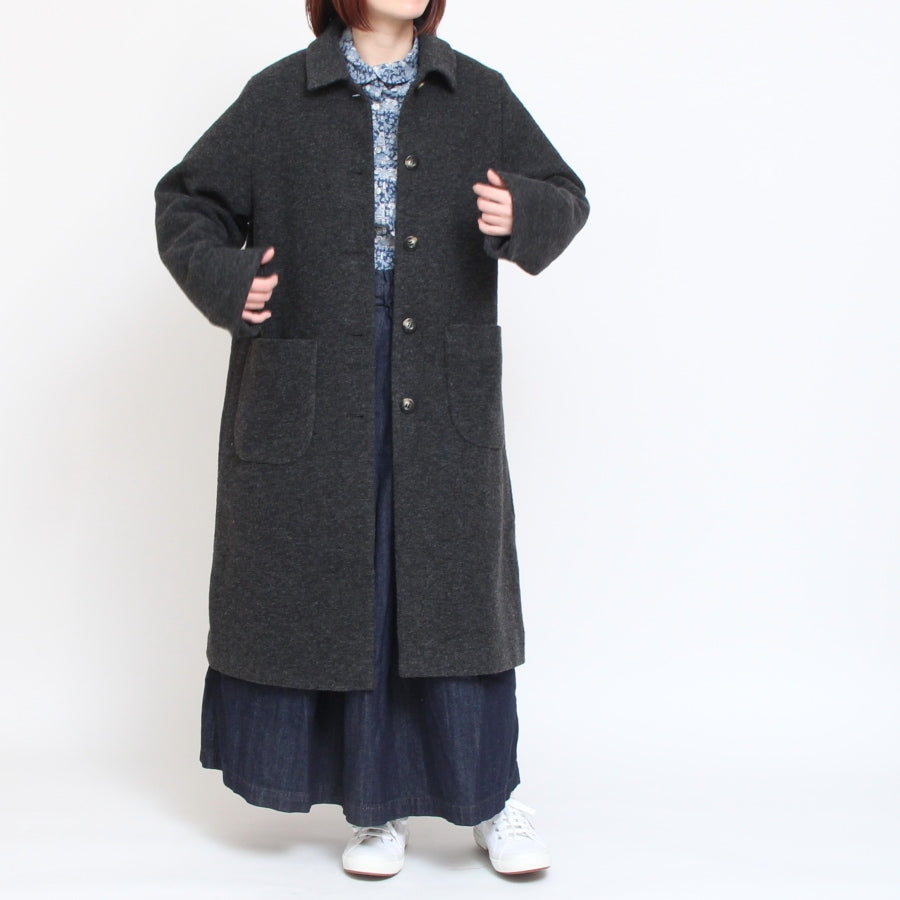 【再値下げ・40%OFF】【CHACOAL GRAY ラスト1点】裏リバティステンカラーコート(2410)