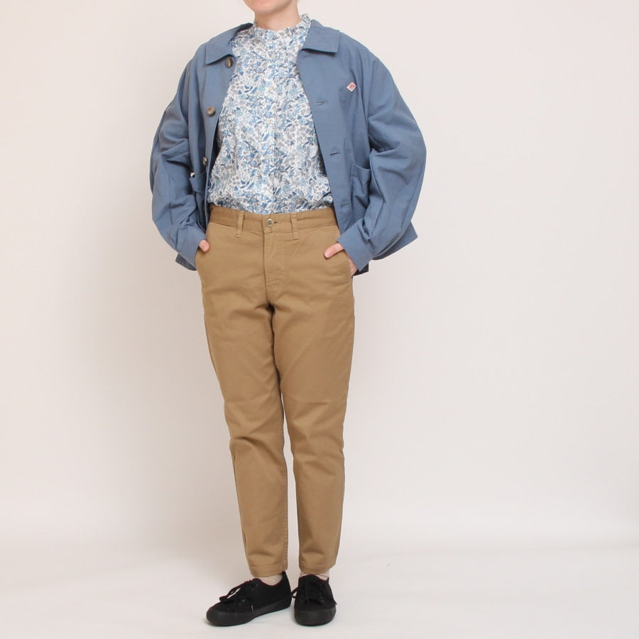 【30％OFF】【BLUEのみラスト１点】フランダースLIBERTY5分袖変形フリルシャツ2504