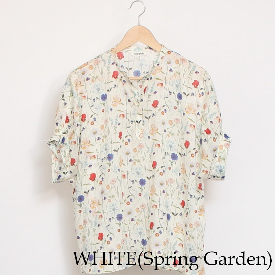 【WHITEのみ 残り僅か】【本店限定商品】シルフローンLIBERTYスタンドカラーシャツ69078