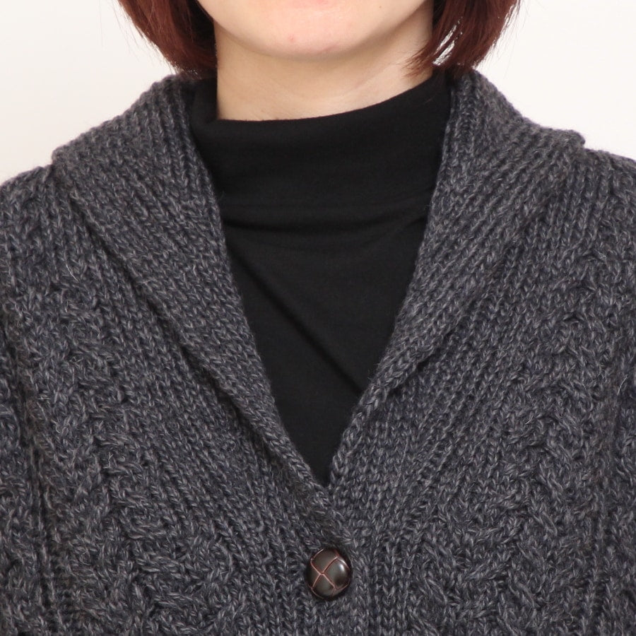 【40％OFF】【CHARCOAL GRAYのみ ラスト1点】Aran Woollen Millsショールカーディガン24