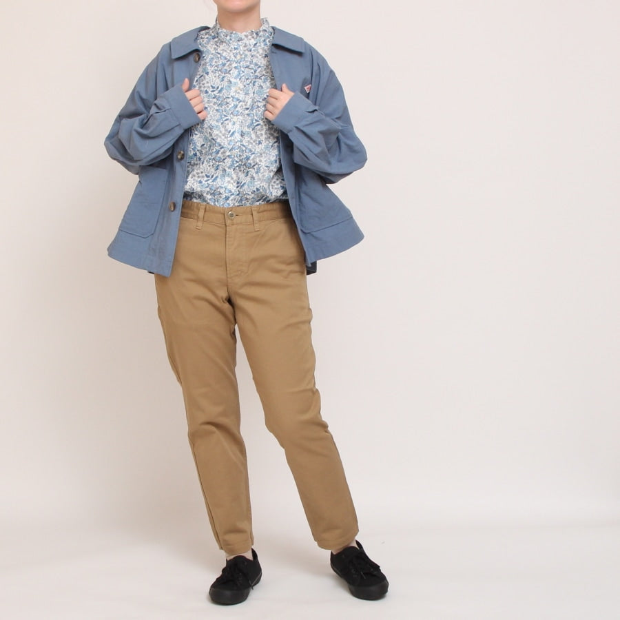 【30％OFF】【BLUEのみラスト１点】フランダースLIBERTY5分袖変形フリルシャツ2504