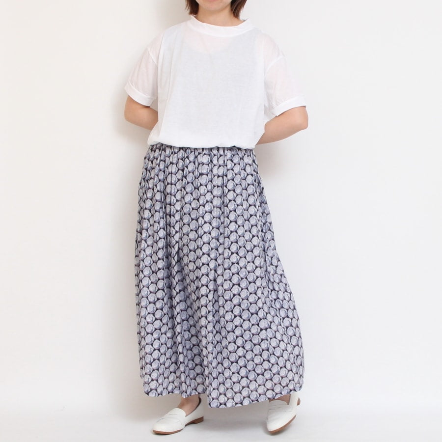 【PURPLE・BLACKのみ ラスト1点ずつ】【本店限定商品】シルフローンLIBERTYギャザースカート85cm(2507)