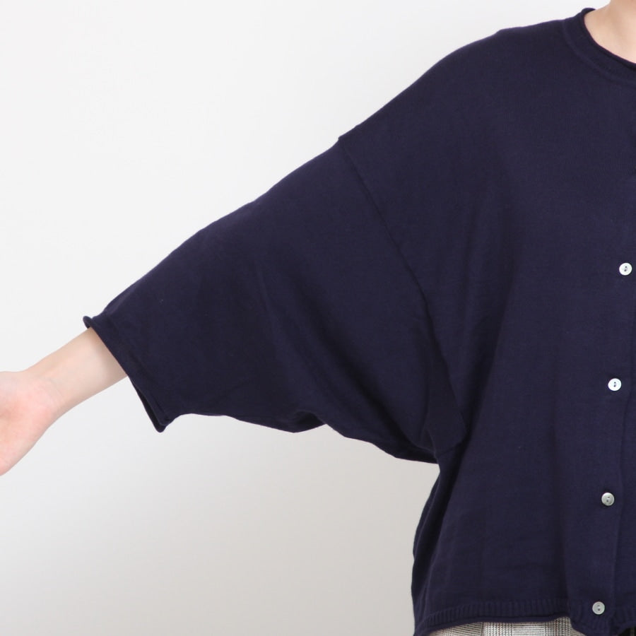 【30％OFF】【残り僅か】mao madeピマコットン7分袖カーディガン(2407)