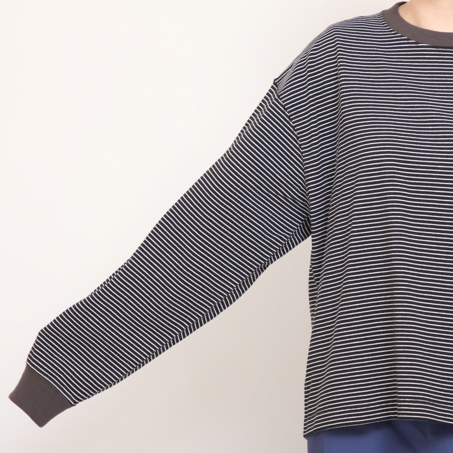 【IVORYラスト1点】DANTONボーダークルーネック長袖Tシャツ24