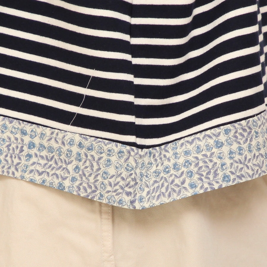【30％OFF】【WHITE・NAVYのみ 残り僅か】LIBERTYボーダーMIXプルオーバー
