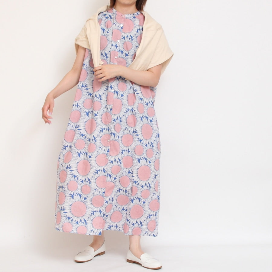 【30%OFF】【BLUE・BROWNラスト1点】リバティ スタンドフレンチワンピース(2507)