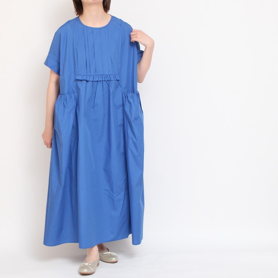 【再値下げ・50%OFF】【BLUEのみラスト１点】Kelen フロントタックデザインワンピース