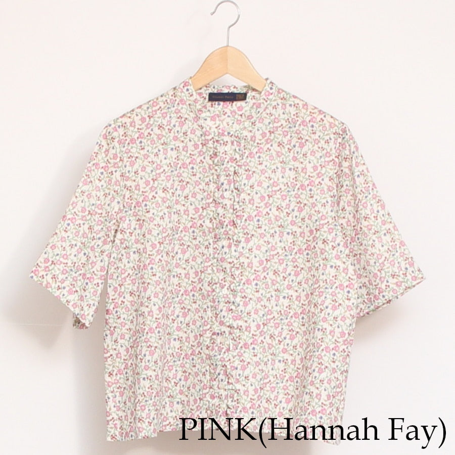 【再値下げ】【PINKのみ ラスト１点】フランダースリネンLIBERTY フロントフリルシャツ(2506)