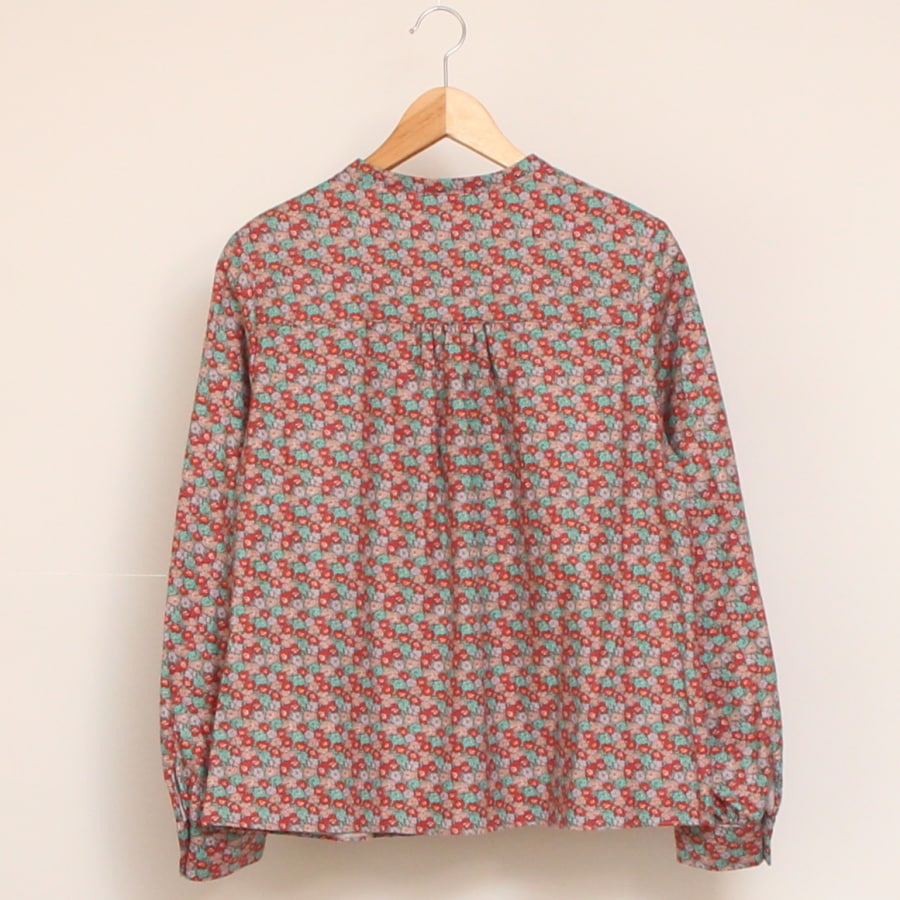 【再値下げ・40%OFF】【WINEのみ ラスト1点】エアリーコットLIBERTYスタンドカラーシャツ(2311)
