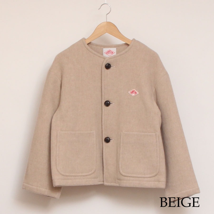 【BEIGE・MOCHAラスト１点ずつ】DANTONウールライトパイル ノーカラージャケット24