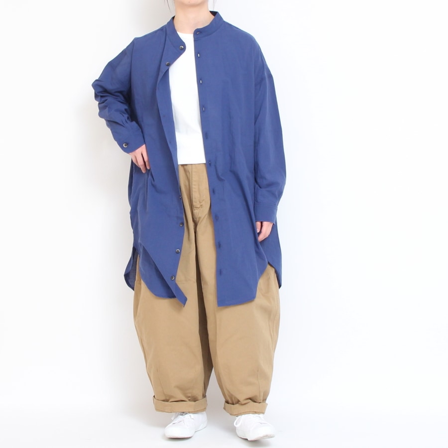 【30％OFF】【WHITEのみ残り僅か】NARUふんわりローンスミスロングシャツ