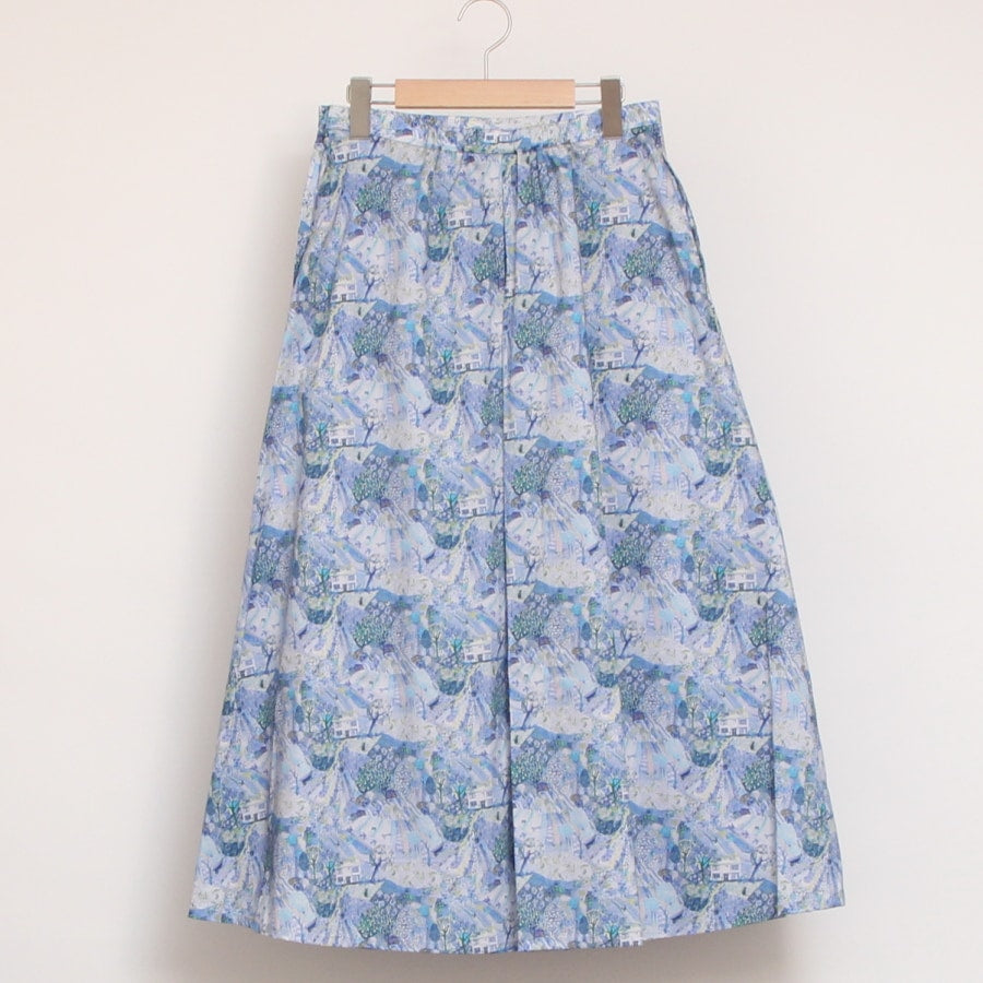 【WINE・BLUEラスト1点ずつ】リバティサイド釦スカート(2405)