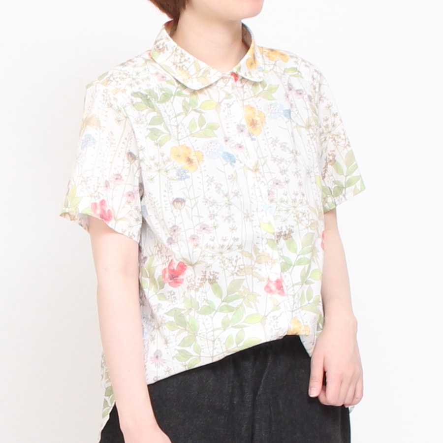 【20%OFF】【サイズ２のみ ラスト１点ずつ】リバティ半袖レギュラーシャツ(2408)