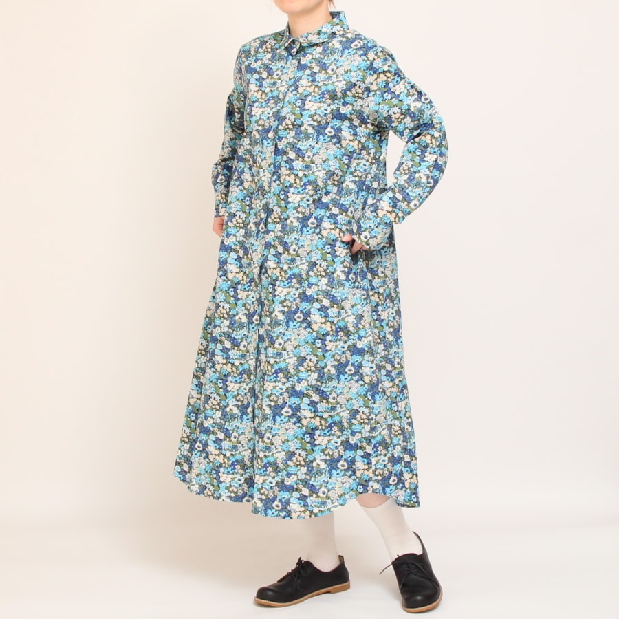 LIBERTY長袖レギュラーカラーワンピース(2503)