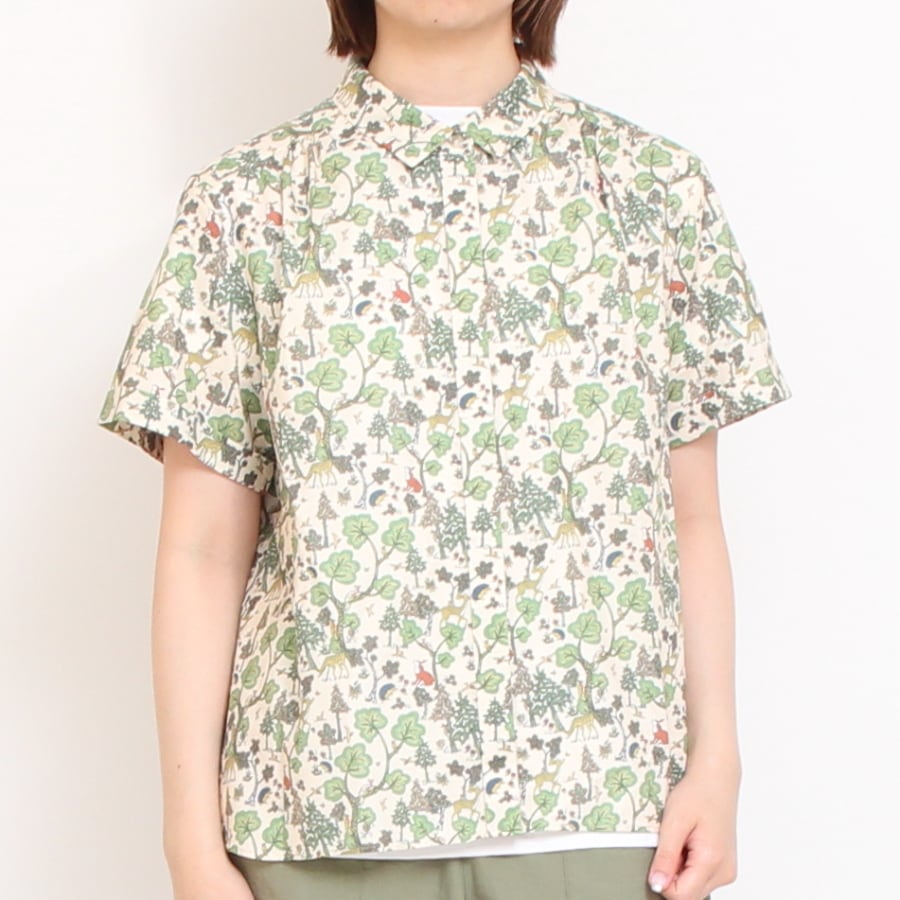 【20％OFF】【WHITEのみ ラスト1点】HOKKOH LIBERTY 比翼ギャザーシャツ(2506)