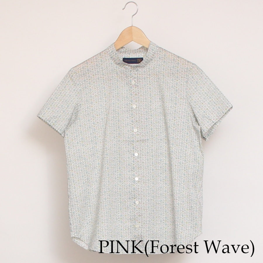 【WHITE・PINK・PURPLEラスト１点ずつ】LIBERTY 半袖スタンドボックスシャツ(2506)